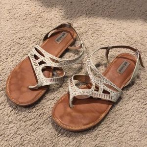 Nude Bejeweled Sandals